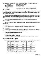 Đề thi chọn học sinh giỏi cấp tỉnh môn Địa lý Lớp 9 - Đề chính thức - Năm học 2018-2019 - Sở GD và ĐT Long An